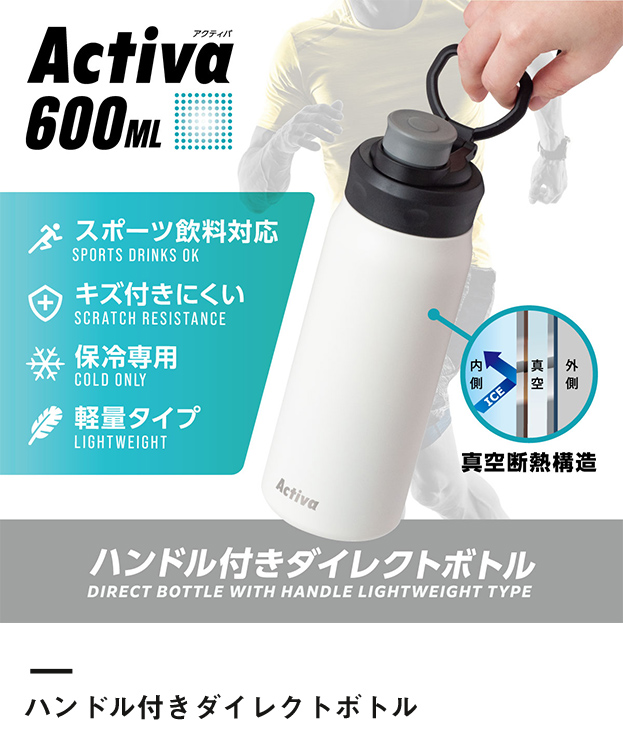 アトラス Activa ハンドル付きダイレクトボトル 600mL（ADHB-600）ハンドル付きダイレクトボトル