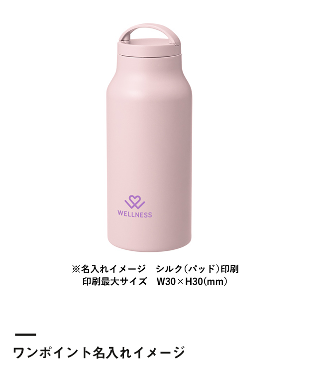 Handitシンプルサーモボトル500ml（SNS-0300648）ワンポイント名入れイメージ