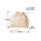 シャンブリック巾着ショルダーバッグ（SNS-0300514）サイズについて