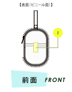 ポーチ前面プリント範囲