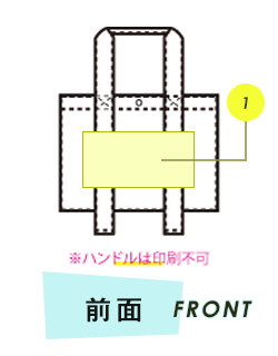 トートバッグ前面プリント範囲