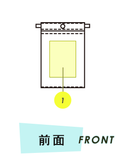 サコッシュ前面プリント範囲