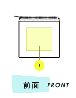 ポーチ前面プリント範囲